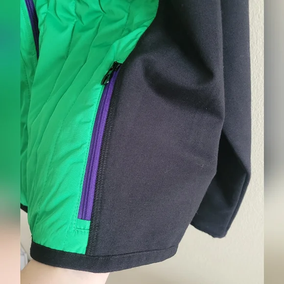Ralph Lauren full zip lightweight jacket Women's XL black, green & purple trim - Picture 5 of 11